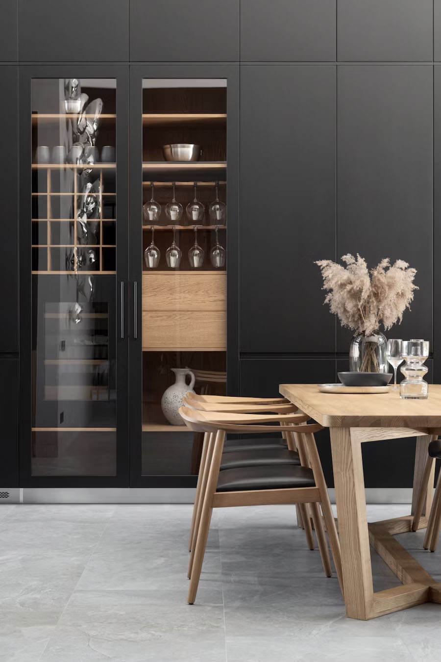 cuisine-noir-integree Kasita, votre architecte d'intérieur sur le bassin d'Arcachon pour tous vos projets de décoration.
